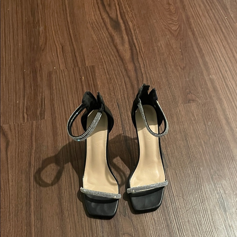 Charlotte Russe Black Heels with Silver Accents